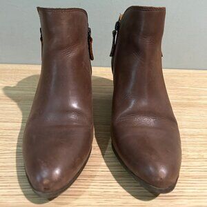 Frye Women Double zip Whiskey Western Ankle Brown Leather Boots 7M